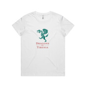 Dragons of Tirenia (Green Piccino, Red Text) - Womens Basic Tee