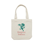 Dragons of Tirenia (Green Piccino, Red Text) - Carrie Tote Bag 