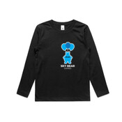 White and Blue Logo - Kids Longsleeve Tee
