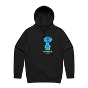White and Blue Logo - Unisex Stencil Hoodie