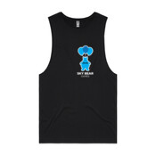 White and Blue Logo - Unisex Barnard Tank
