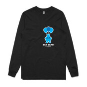 White and Blue Logo - Mens Base Longsleeve Tee