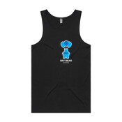 White and Blue Logo - Mens Lowdown Singlet