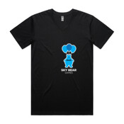 White and Blue Logo - Mens Tarmac V-Neck T shirt
